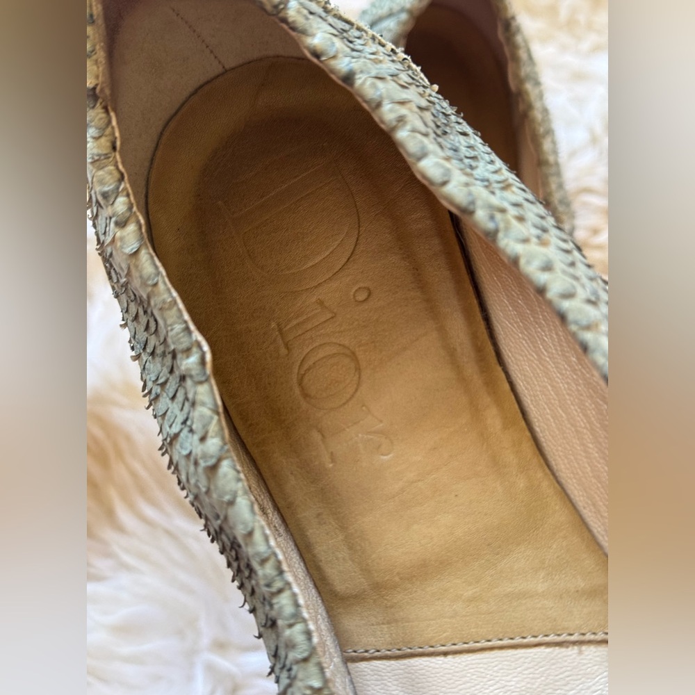 Christian Dior Snakeskin (faux) Flats, Sz 40 or 9.5 - Picture 4 of 7